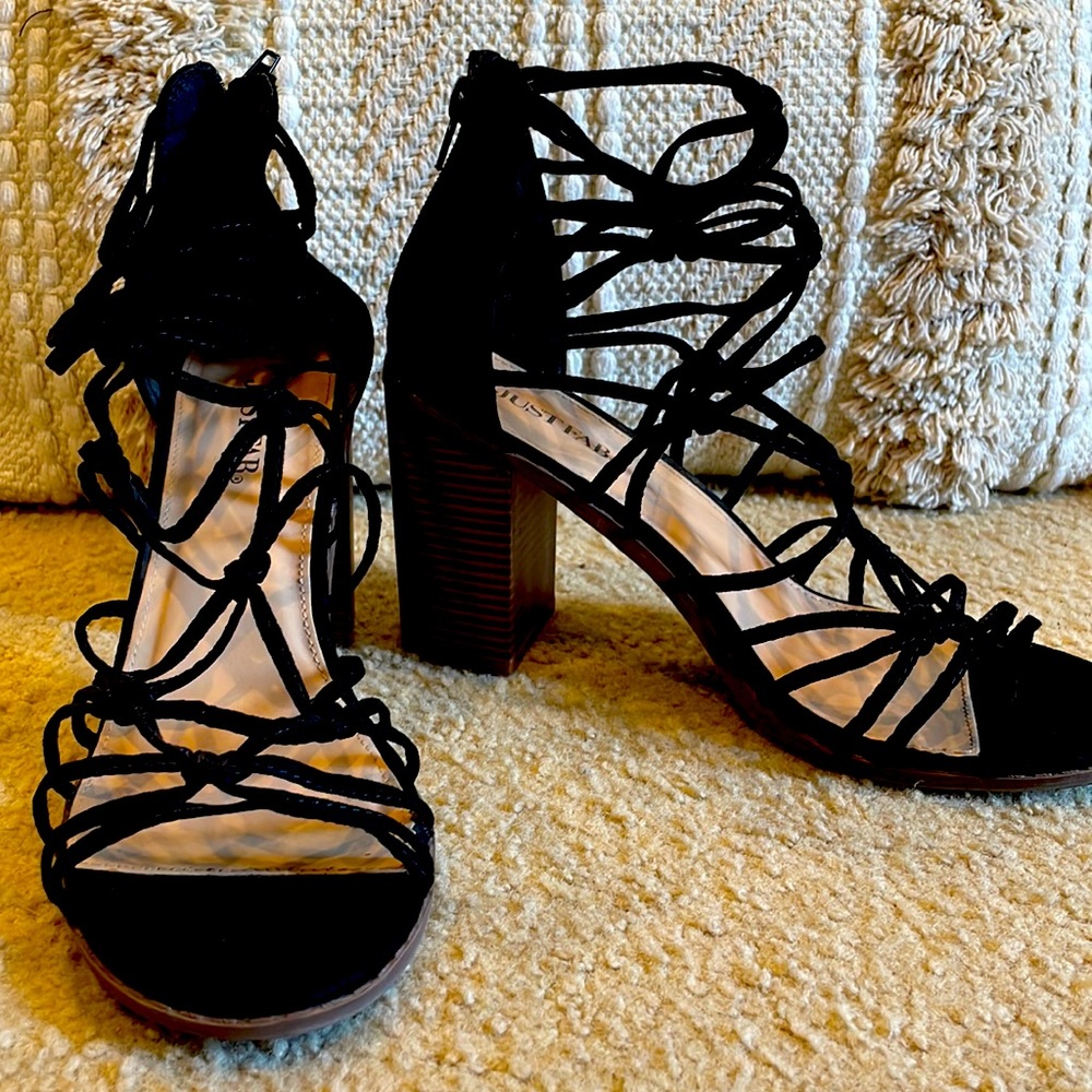 Justfab Black Strappy Sandals